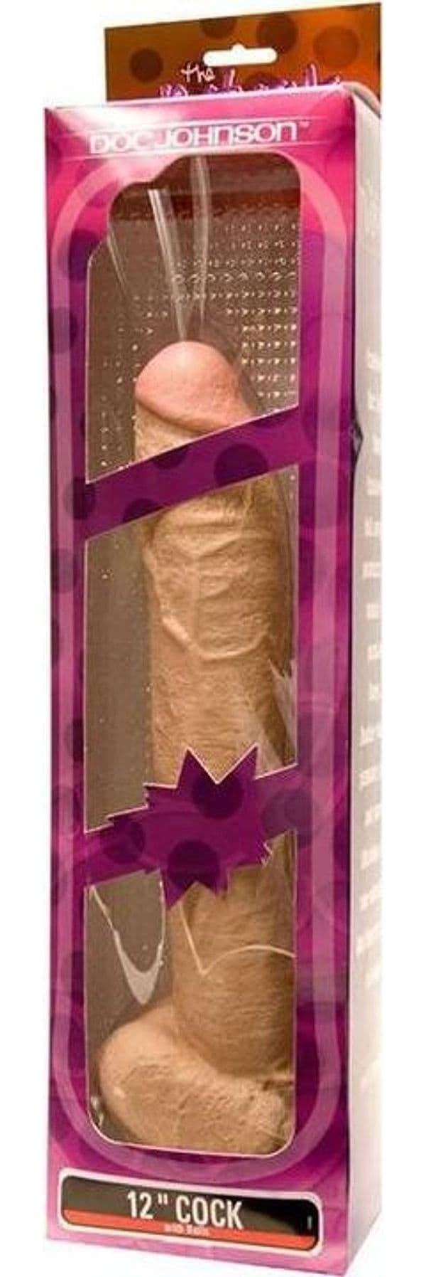 Dildo realistico XXL The Naturals Doc Johnson 30,5 cm con testicoli Vac-U-Lock Ø 5,6 cm - 8
