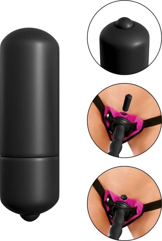 Strap-On vibrante Fetish Fantasy Pipedream 16,5 cm con bullet multi-velocità e 3 O-ring - 7
