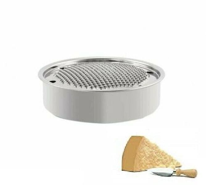 GRATTUGIA FORMAGGIO ACCIAIO INOX A MANO SCATOLATA 18CM TONDA CUCINA