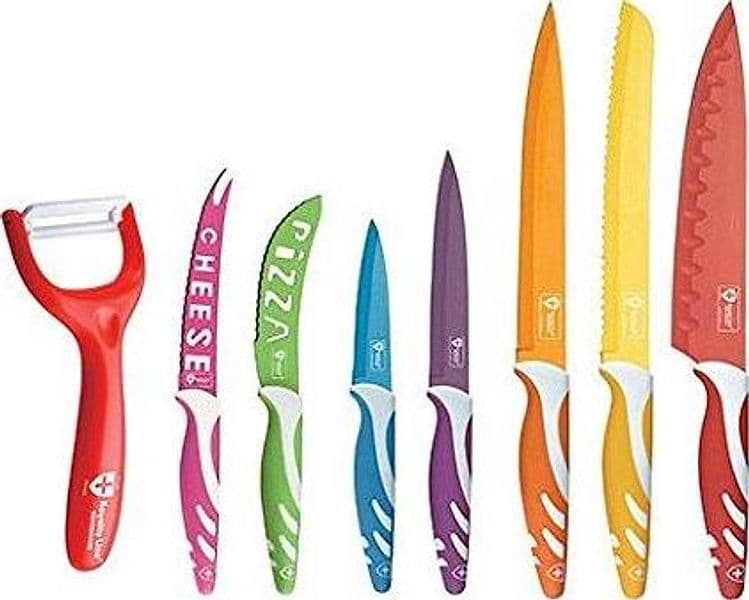 Set Coltelli ROYALTY LINE Professionali Cucina Colorati Ceramica Acciaio Inox