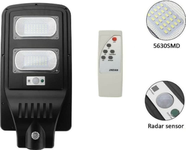 LAMPIONE STRADALE 60 W PANNELLO SOLARE LED FOTOVOLTAICO CON TELECOMANDO JD1960