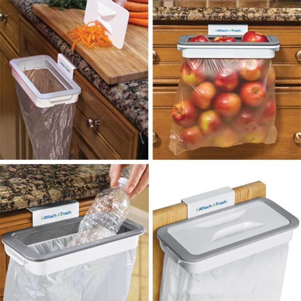 CESTINO DEI RIFIUTI SUPPORTO PER SACCHETTI SPAZZATURA ATTACH A TRASH SOSPESO