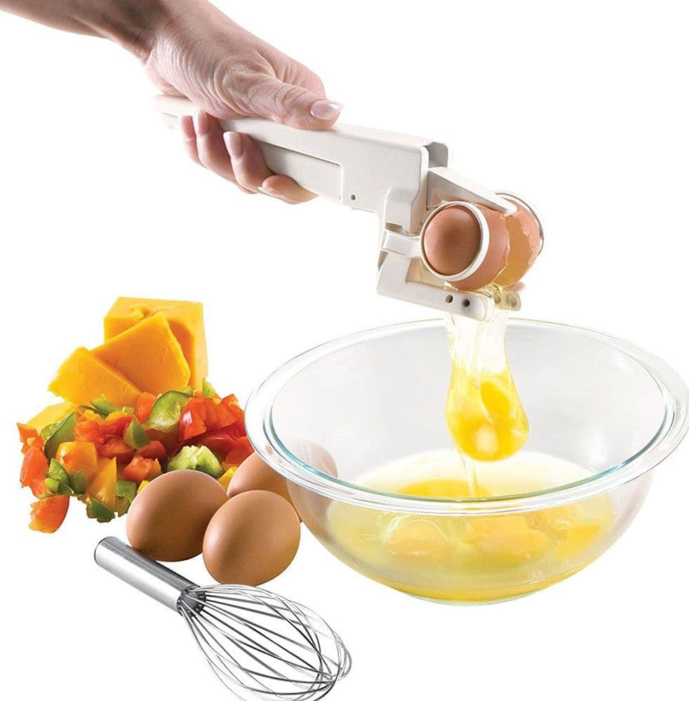 EGG EZ CRACKER ROMPI GUSCIO UOVO SEPARA UOVA BIANCO ROSSO TUORLO ALBUME
