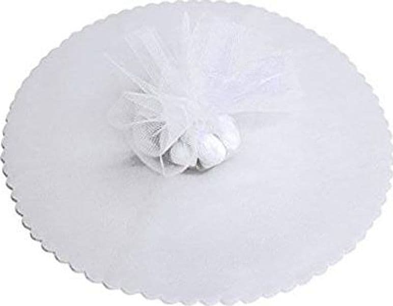150x VELO VELI BIANCO DI FATA TULLE ORGANZA TONDO VELETTI BOMBONIERE FAI DA TE CONFETTI