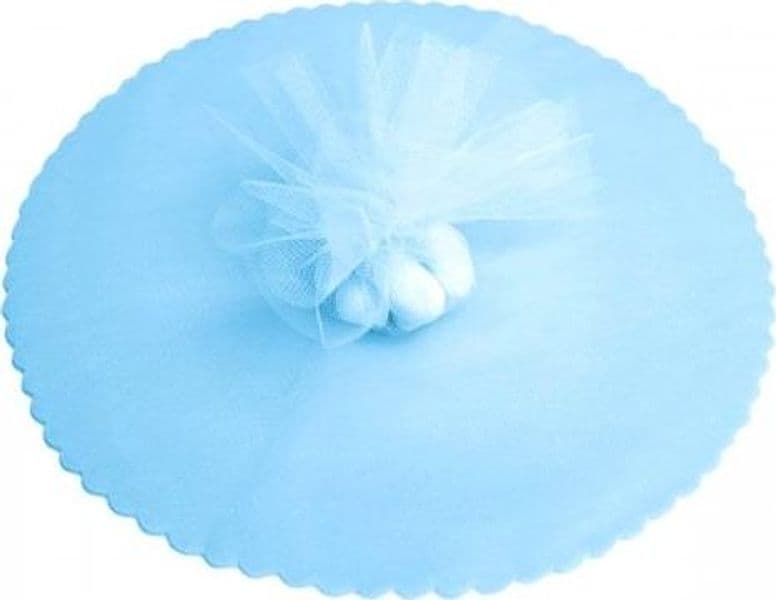 100x VELO VELI CELESTE DI FATA TULLE ORGANZA TONDO VELETTI BOMBONIERE FAI DA TE CONFETTI