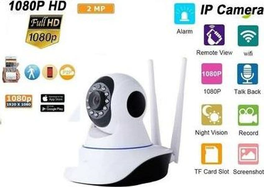 4 pz. TELECAMERA IP CAM HD 1080P CAMERA WIRELESS LED 2 ANTENNE 2MP MEGAPIXEL