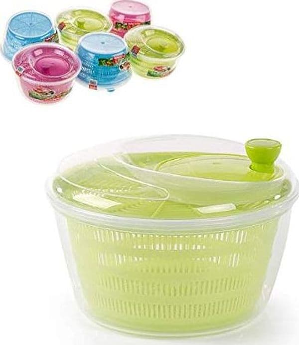 CENTRIFUGA in PLASTICA per Insalata E Verdure ASCIUGA Insalata INSALATIERA 2 in 1