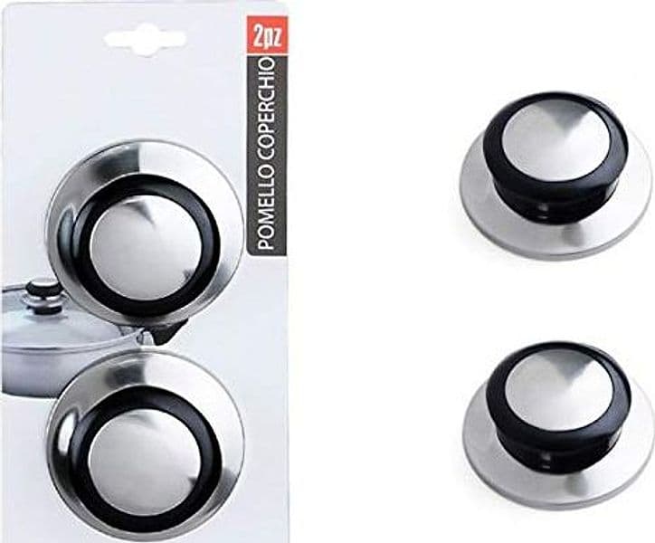 2X RICAMBI POMELLO per Coperchio Universale Resistente Impugnatura in PLASTICA PENTOLA ø 5 CM