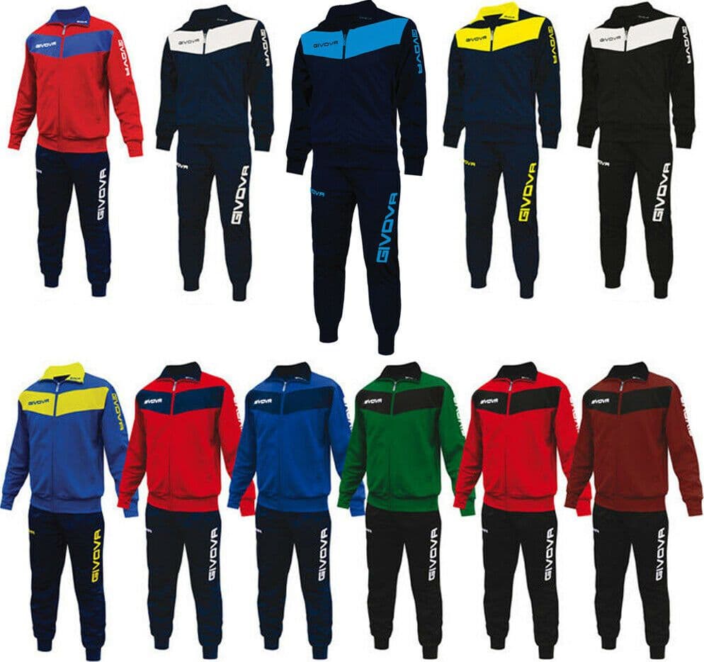 TUTA SPORTIVA GIVOVA VISA O MILITARE ALLENAMENTO RUNNING ZIP UOMO DONNA UNISEX