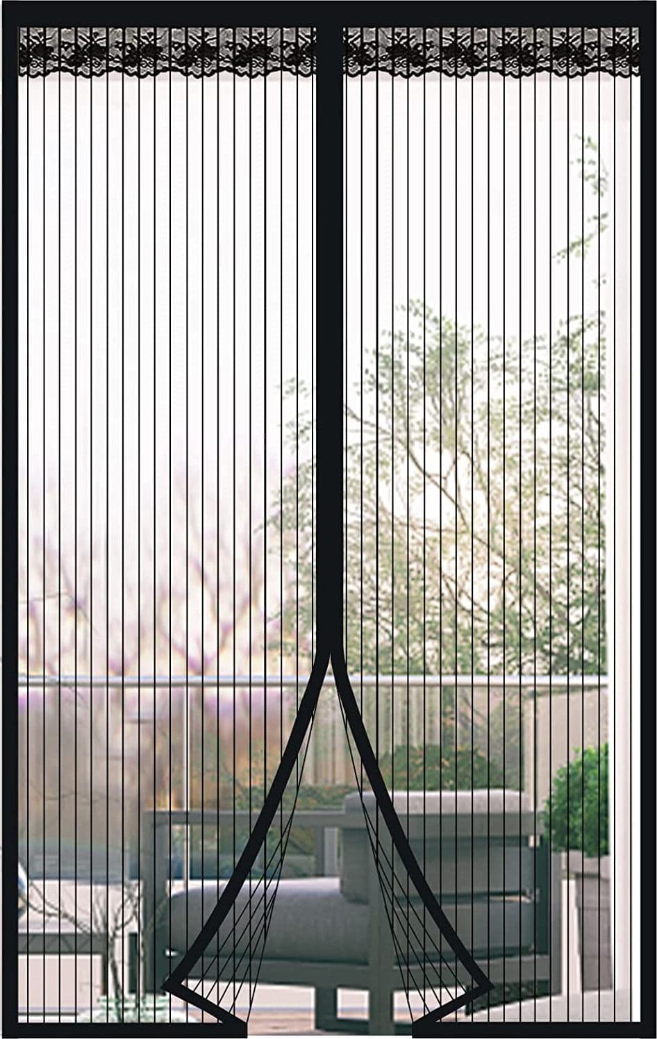 Zanzariera Magnetica Nera 120x240 cm Per Porte Zanzariera Con Calamita Tenda Nero Installazione Facile