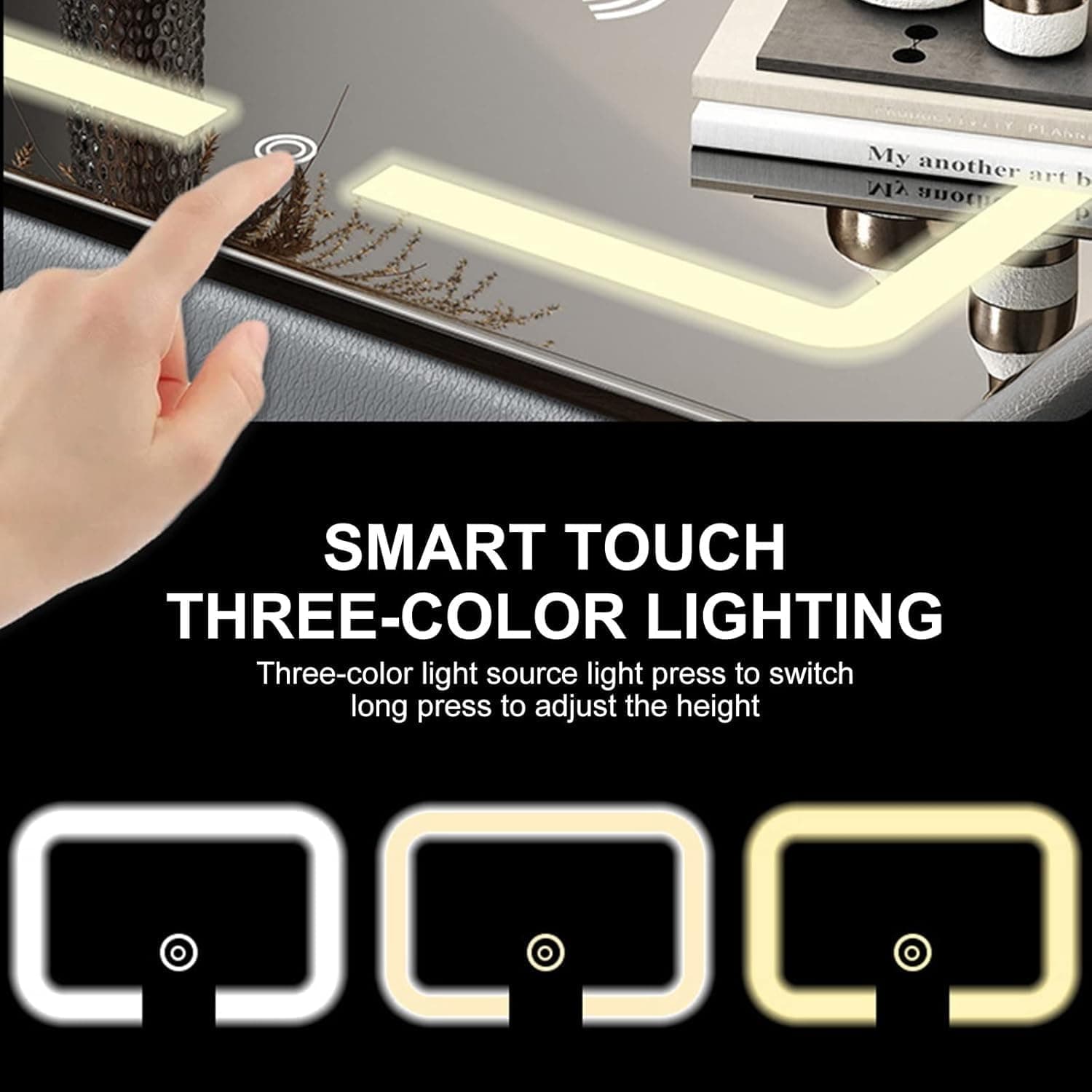 Comodino Intelligente con Ricarica Wireless e USB, Altoparlante Bluetooth, Comodino LED Multifunzionale con 3 Colori Oscurabili per Camera da Letto Bianco - 2