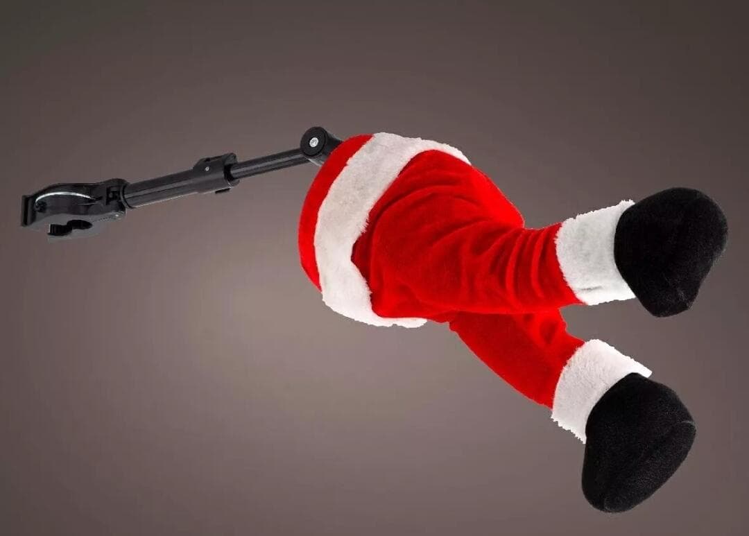 GAMBE BABBO NATALE DECORAZIONE ALBERO DI NATALE IN MOVIMENTO CON GANCIO H34x10x15 cm - 3