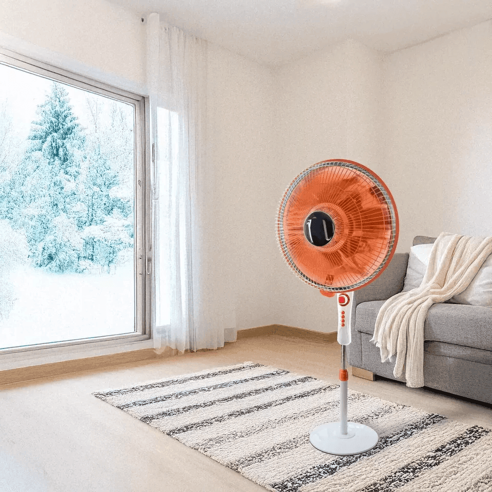 Stufa al carbonio a piantana 1100W incandescenza Timer risparmio energetico 220V - 3