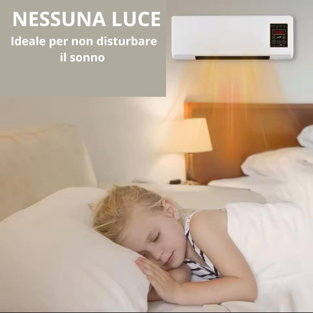Termoconvettore Elettrico da Parete 1500W con Display LED e Telecomando - Funzione Aria Calda/Fredda Temperatura Regolabile, Timer, Design Compatto ed Efficiente per Casa Ufficio 45x12x20 - 3