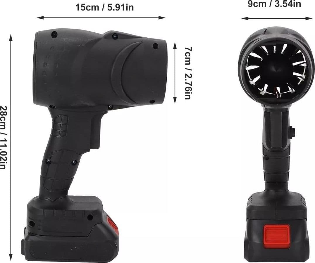 Soffiatore a Batteria, Mini Soffiatore per Foglie con Turbocompressore, Velocità dell'Aria fino a 126 km/h, Dotato di 2 Batterie da 48V , Adatto per la Cura e la Manutenzione del Giardino - 3