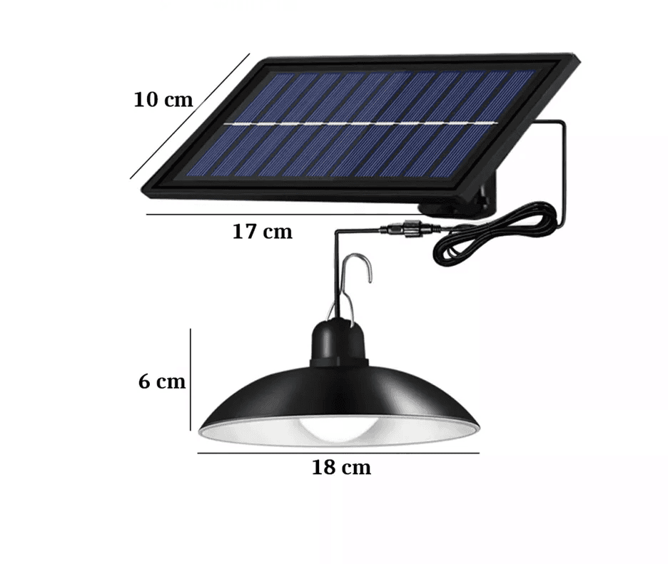Coppia Lampade a Sospensione Lampadario Faretto Faro Campeggio Energia Solare - 2
