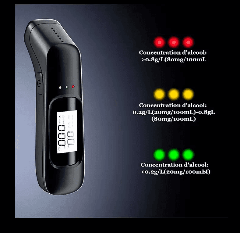 Etilometro Portatile Alcool Test Portatile Display Digitale Chip Alta Precisione - 3