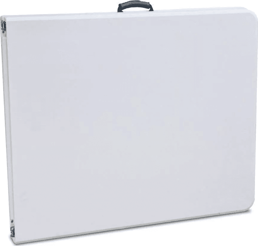 Tavolo Pieghevole Richiudibile a Valigetta in Resina 181x74x74 cm adatto per Campeggio, Eventi, Giardino, Feste, Sagre, Mare Rettangolare Metallo Bianco - 3
