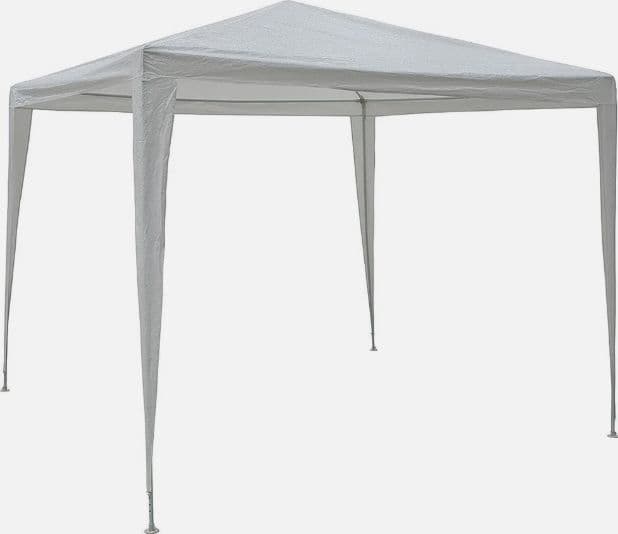 21 SHOP® Stand Gazebo 3x3 metri h 2.70mt bianco copertura impermeabile idrorepellente da Giardino, montaggio rapido, con kit ancoraggio per fiere, terrazzo, feste, patio, estate
