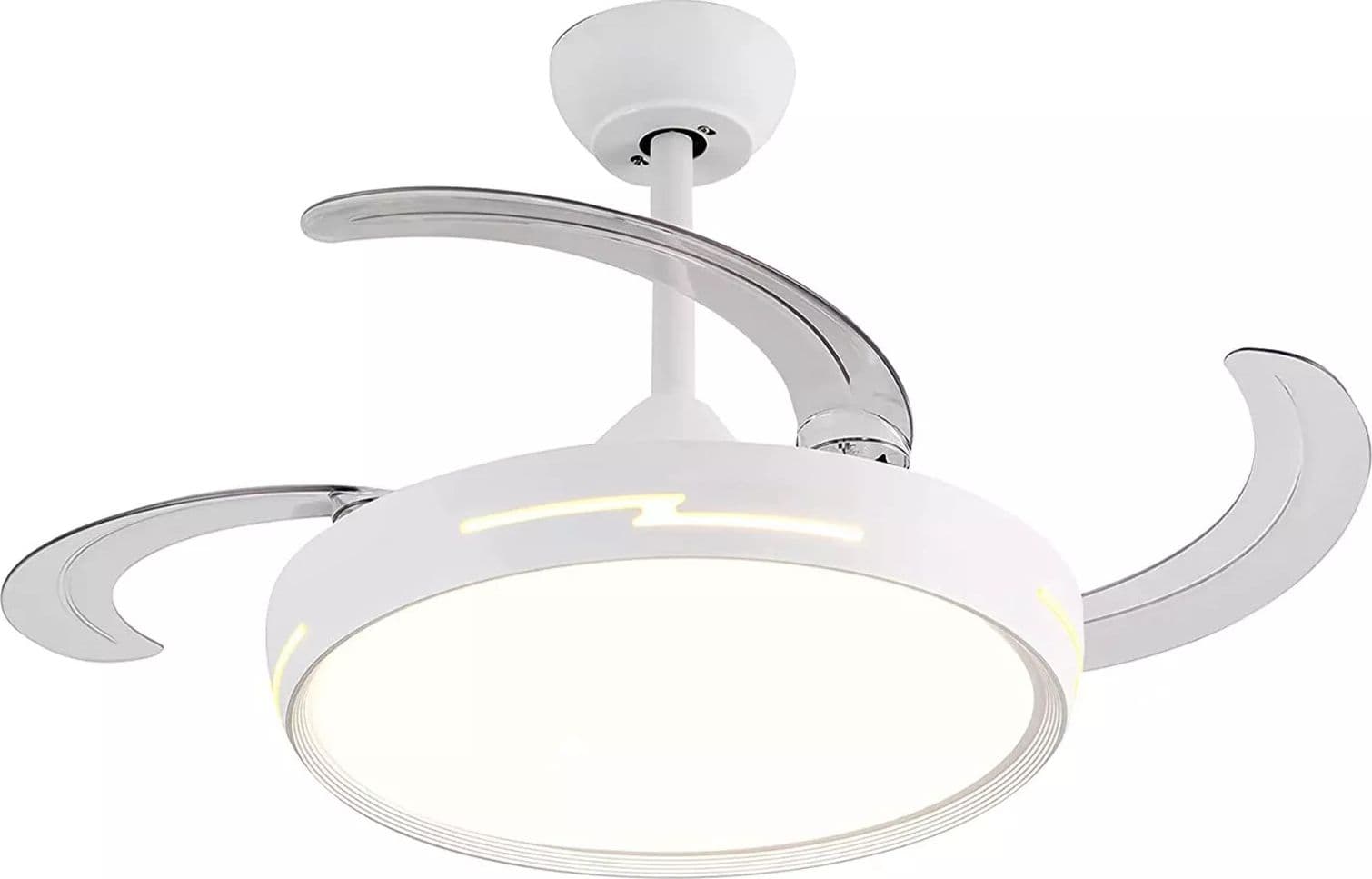 Ventilatore Da Soffitto Con Luce Pale Scomparsa 72W Lampadario Sospensione con Telecomando incluso Regolabile 3000K 4000K 6500K - 4