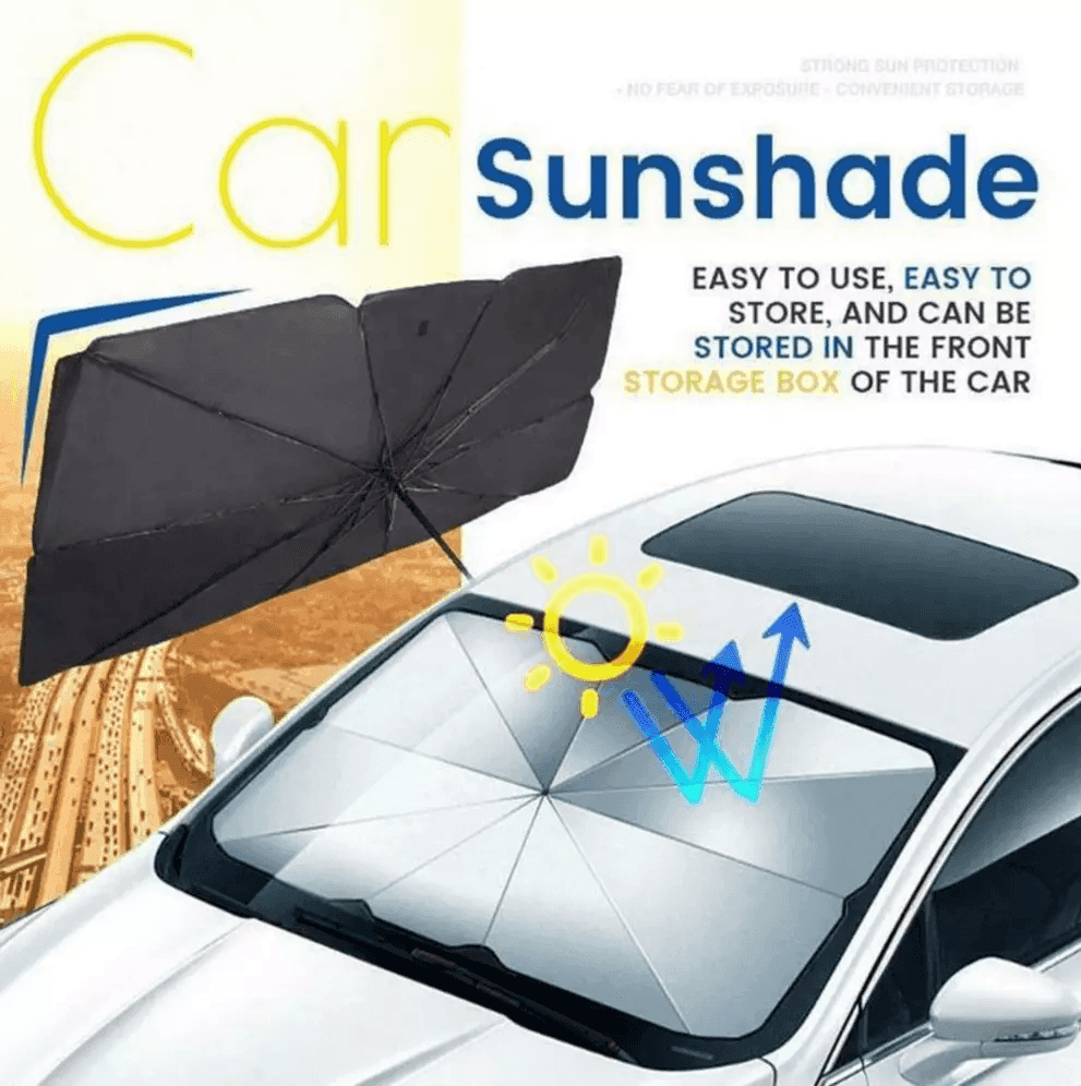 Ombrello Parasole Tendina 2IN1 Universale Per Auto Parabrezza Pieghevole Protezione Raggi UV 140x70 - 7