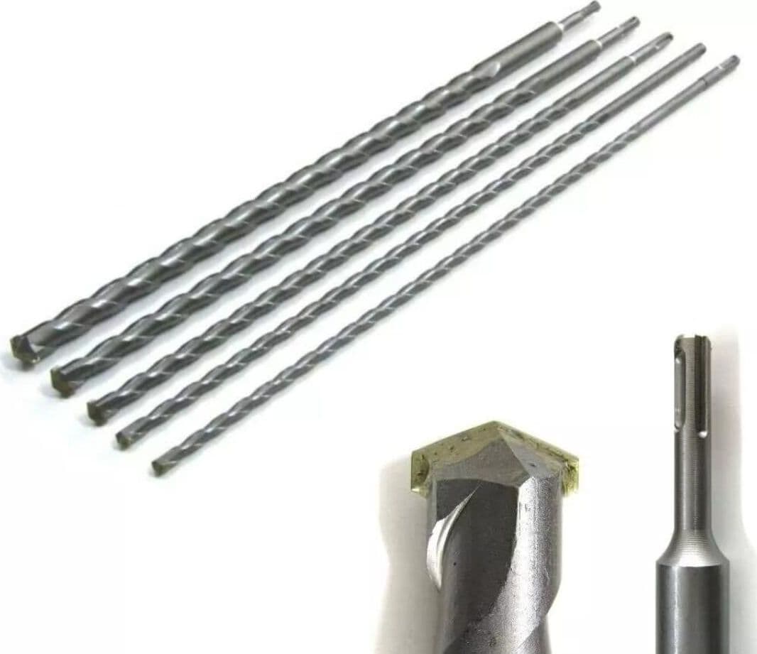 Set di 5 Punte SDS PLUS 600 mm per Trapano Tassellatore – Diametri 10, 12, 16, 20, 24 mm per Cemento, Pietra e Calcestruzzo – Elevata Resistenza e Durata - 2