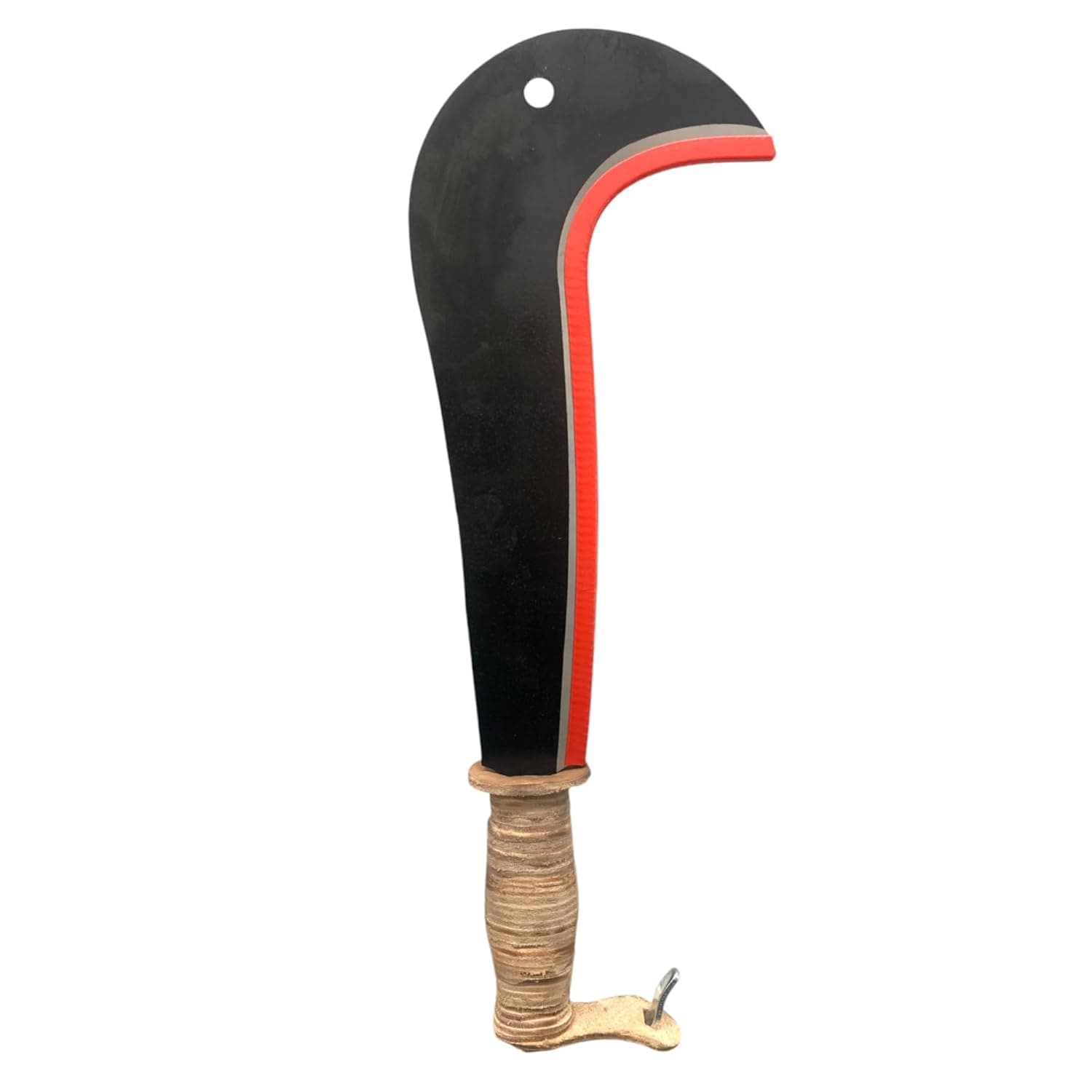 Roncola 30 cm Manico in Cuoio, Coltello da Canna Falcetto Lama Affilata con Gancio e Protezione, Utensile Agricolo e da Giardinaggio per la cura di piante, alberi e raccolti Tipo "Bergamo" - 2