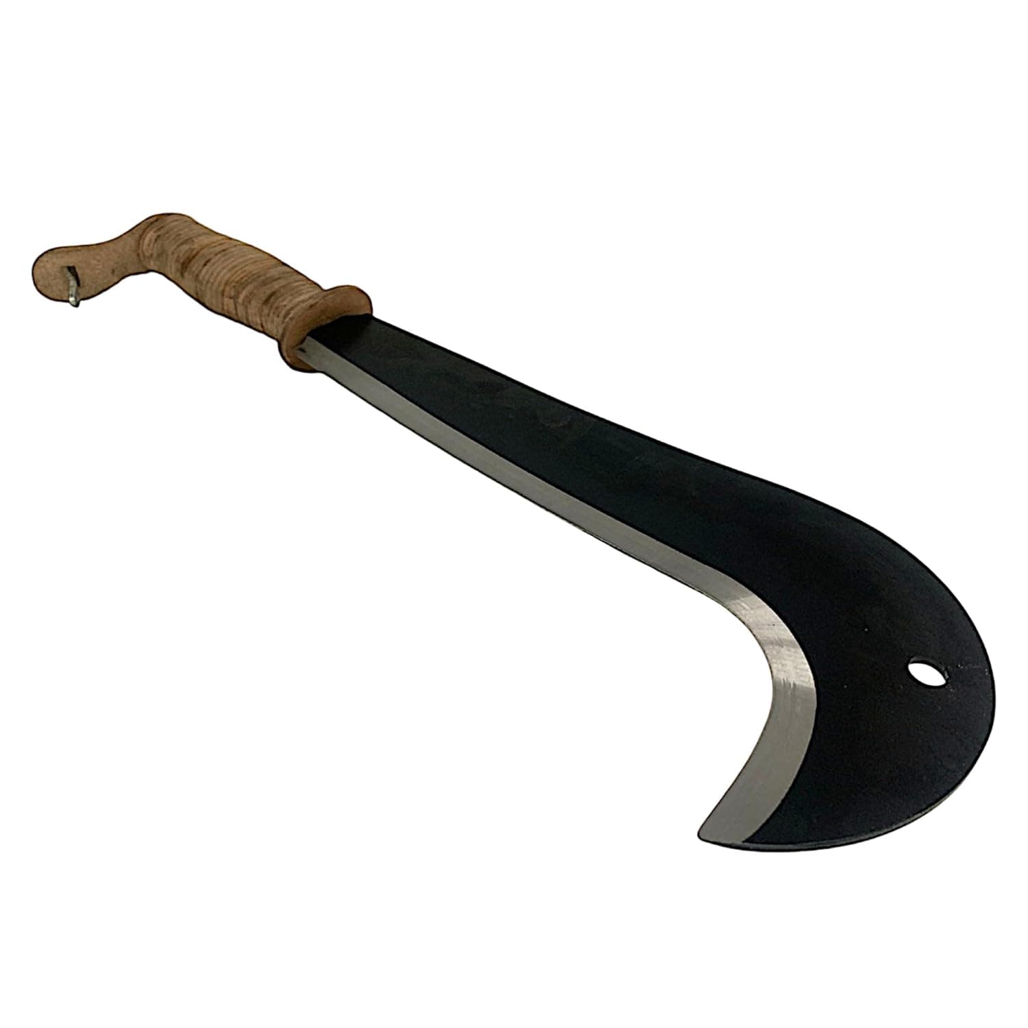 Roncola 30 cm Manico in Cuoio, Coltello da Canna Falcetto Lama Affilata con Gancio e Protezione, Utensile Agricolo e da Giardinaggio per la cura di piante, alberi e raccolti Tipo "Bergamo" - 4