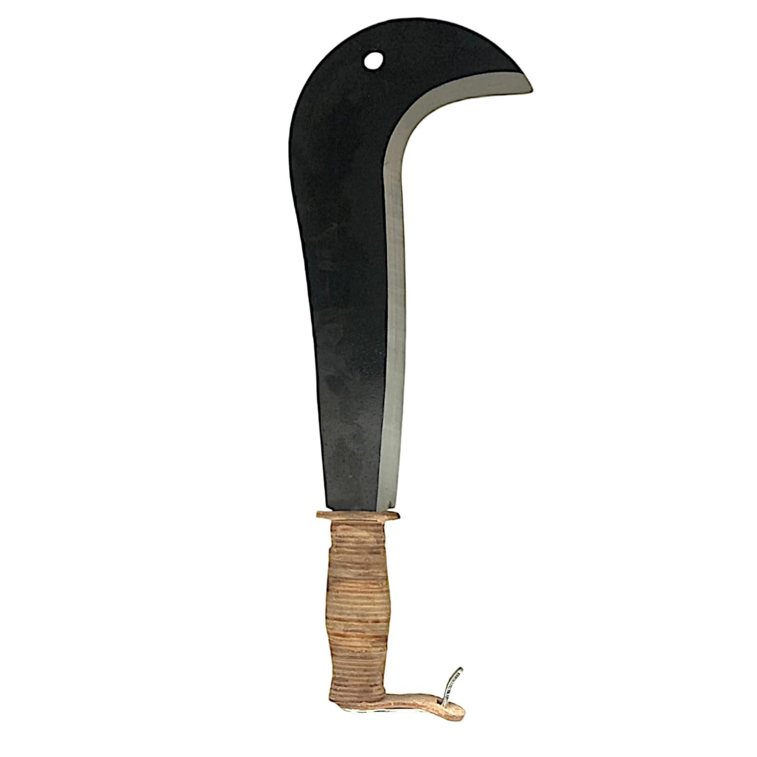 Roncola 30 cm Manico in Cuoio, Coltello da Canna Falcetto Lama Affilata con Gancio e Protezione, Utensile Agricolo e da Giardinaggio per la cura di piante, alberi e raccolti Tipo "Bergamo" - 5