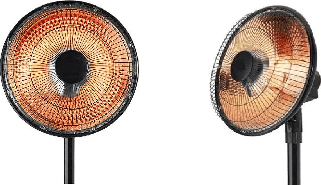 Stufa Piantana a Carbonio 900W Bianco o Nero Oscillante 2 Livelli pavimento gira - 5