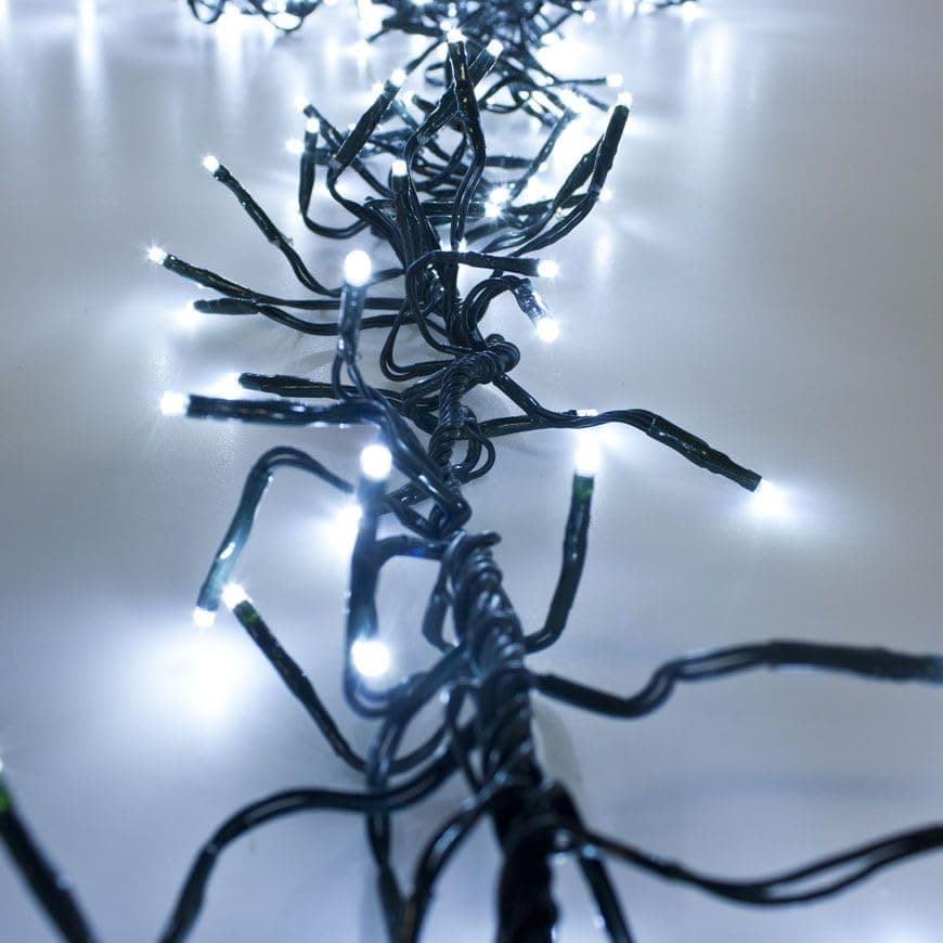 Luci di Natale Natalizie 2000 Led BIANCO FREDDO a Grappolo per ESTERNO/INTERNO 29 metri con 8 Giochi di luce, Timer, Cavo verde, Catena luminosa natalizia per Albero - 5