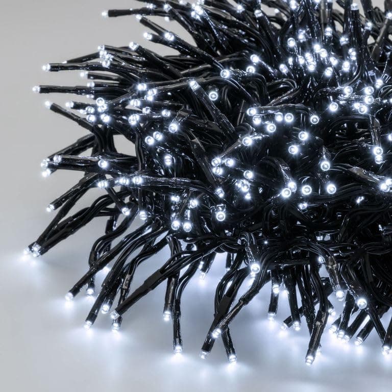 Luci di Natale Natalizie 1000 Led BIANCO FREDDO a Grappolo per ESTERNO/INTERNO 16.5 metri con 8 Giochi di luce, Timer, Cavo verde, Catena luminosa natalizia per Albero - 5
