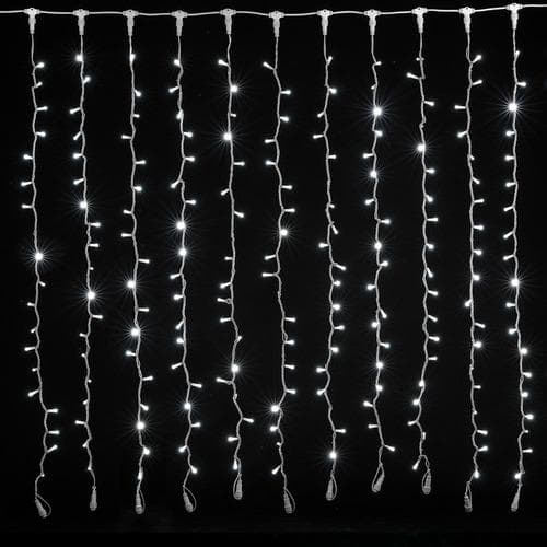 Tenda Luminosa di Natale per Esterno Natalizia BIANCO FREDDO / BIANCO CALDO / RGB MULTICOLORE PROLUNGA PIOGGIA LUCI 2 mt x 1 mt 128 led - 2