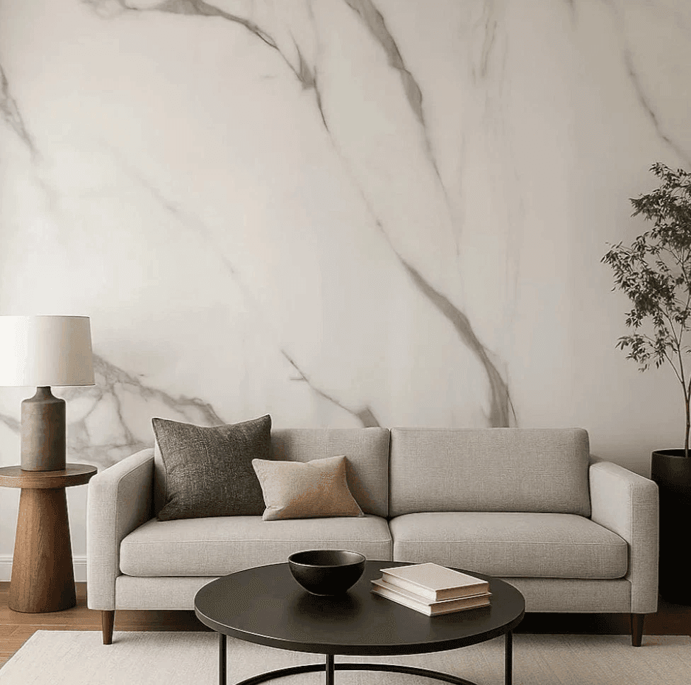 PANNELLO ADESIVO EFFETTO MARMO BIANCO E GRIGIO PVC PARATO DECORAZIONE NEW 120 X 300 cm - 3