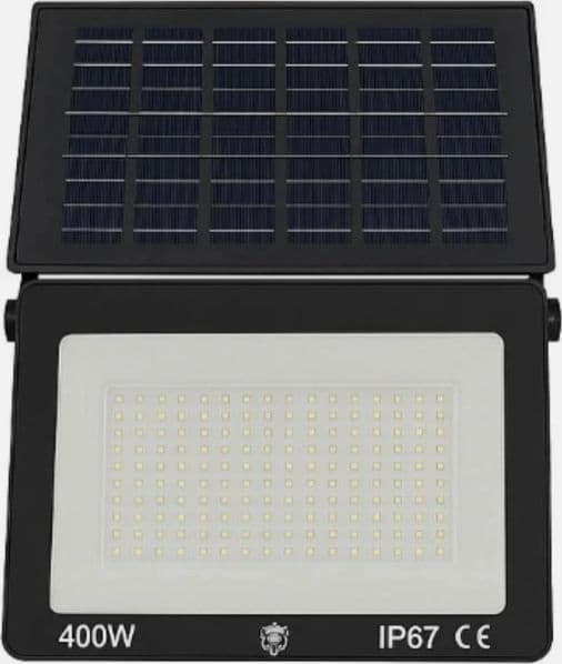 Faro Pieghevole 400W A Led Smd Con Pannello Solare E Sensore Crepuscolare Super Slim per Illuminazione Giardino, Casa, Negozio - 3