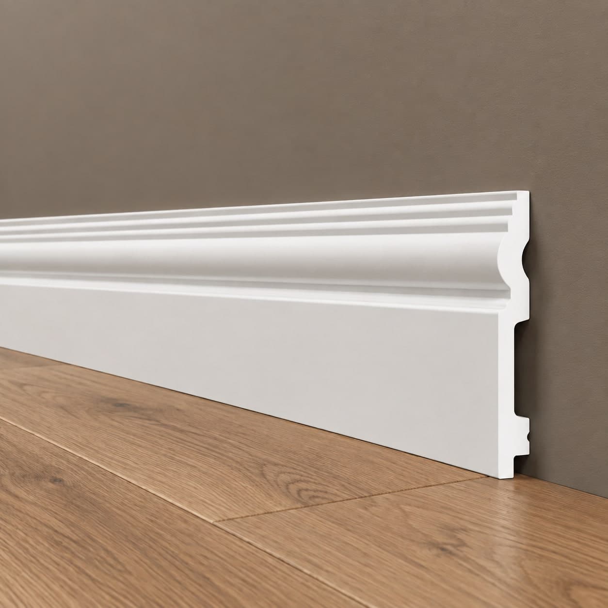 pacco da 112ML di Battiscopa RESISTO in polimeri extracompatti mod. SFORZESCO Bianco mis. 120x15mm - 4