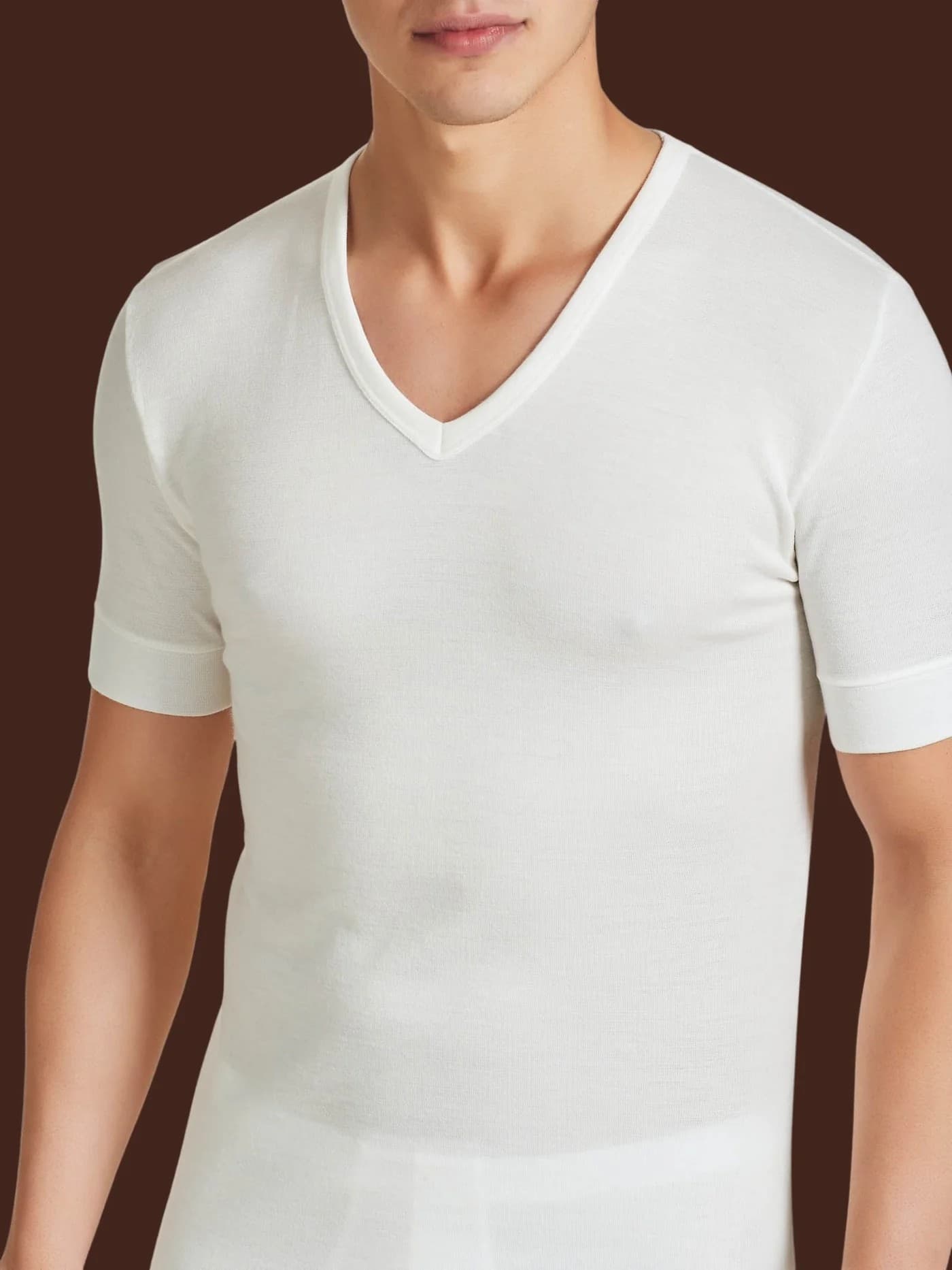 Maglia Intima Uomo 065458 ! Ragno – Scollo a V - Lana e Cotone sulla Pelle - 2