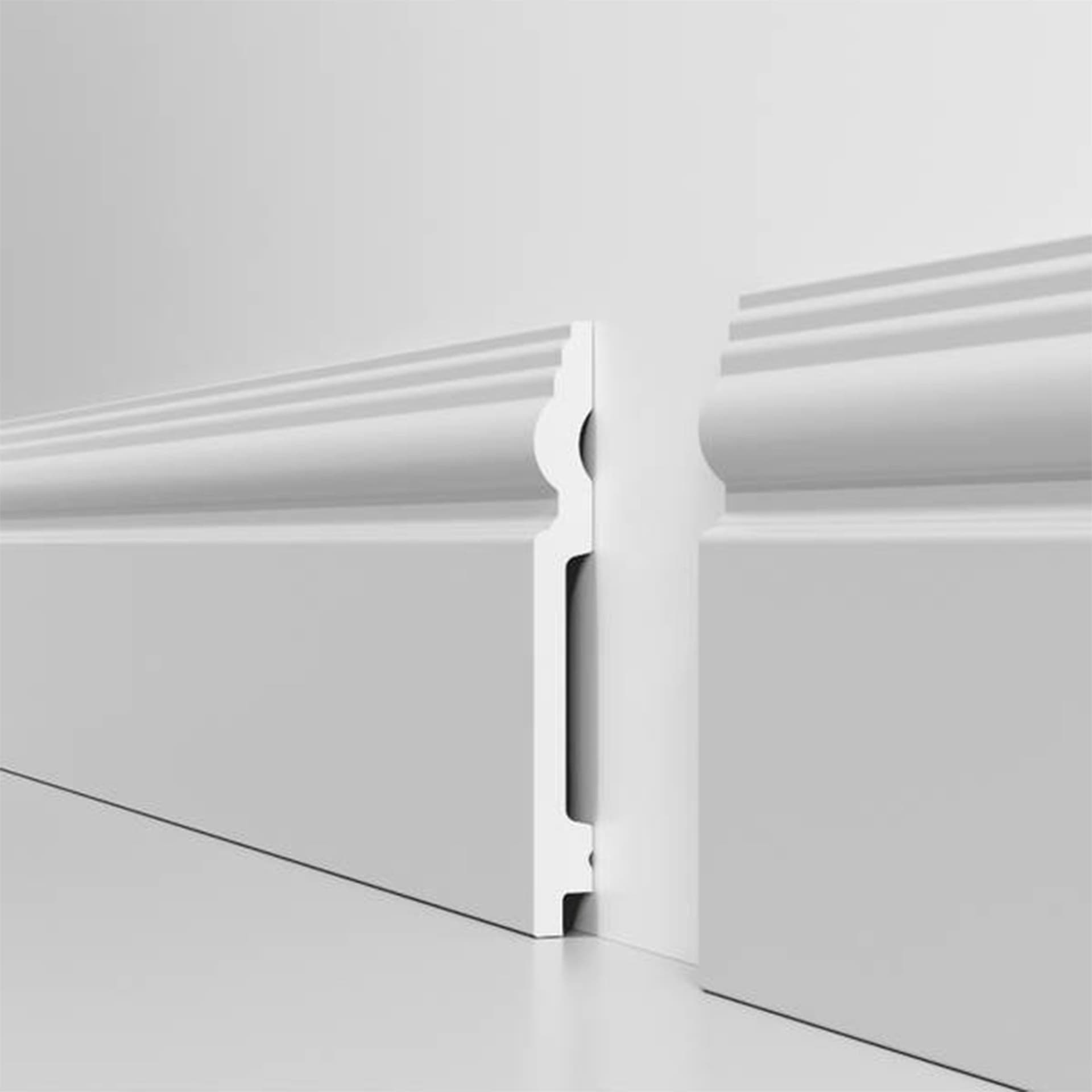 pacco da 112ML di Battiscopa RESISTO in polimeri extracompatti mod. SFORZESCO Bianco mis. 140x15mm - 4