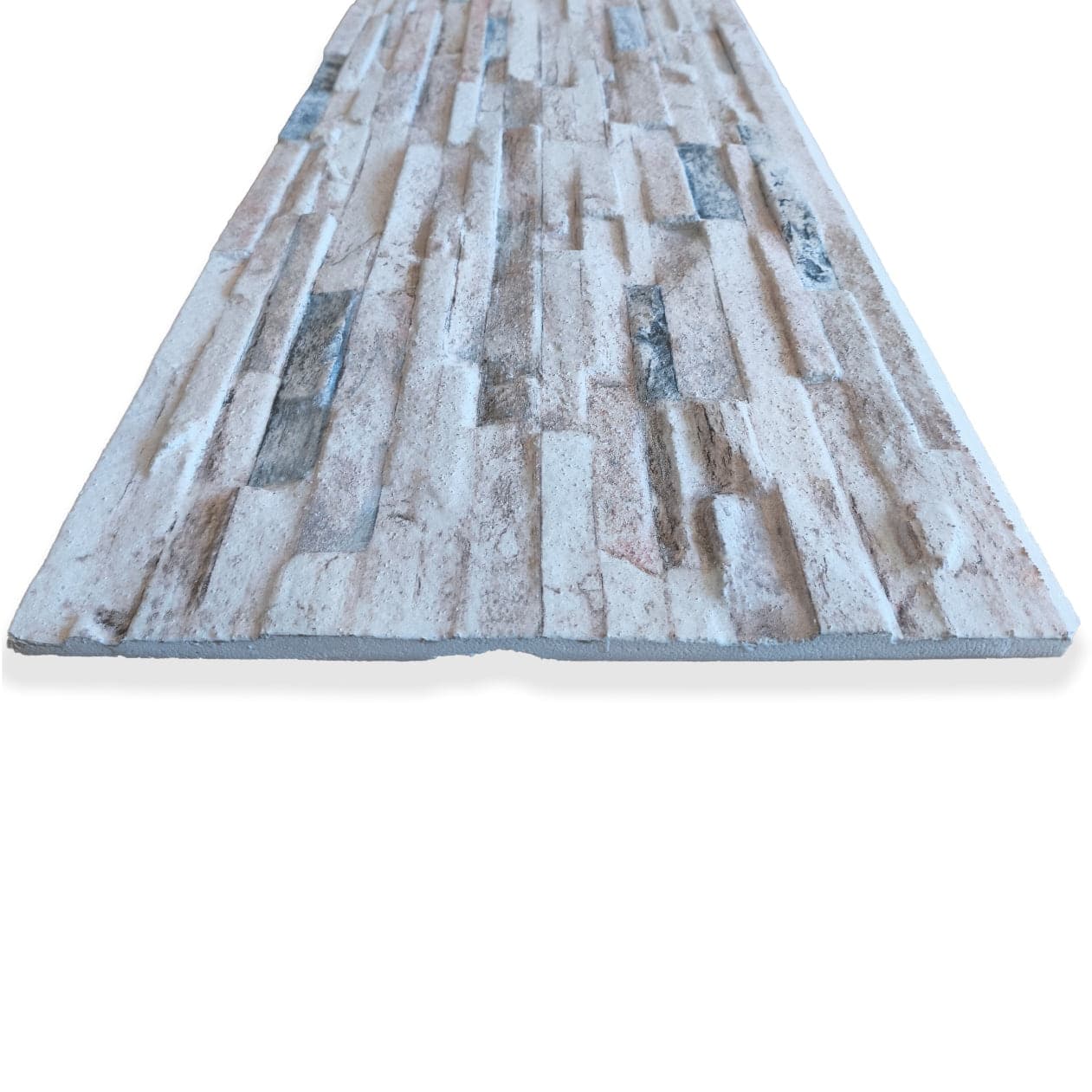 Pannello Isolante per Cappotto Interno ed Esterno in Styrofoam 3D Effetto Pietra Spaccata Beige 1200x500x35 mm - 3