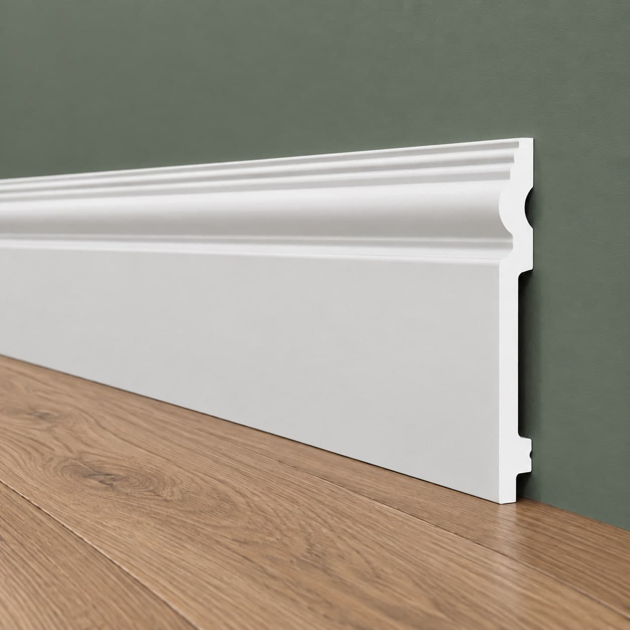 Battiscopa RESISTO in polimeri extracompatti mod. SFORZESCO Bianco mis. 170x15mm (prezzo al metro) - 3