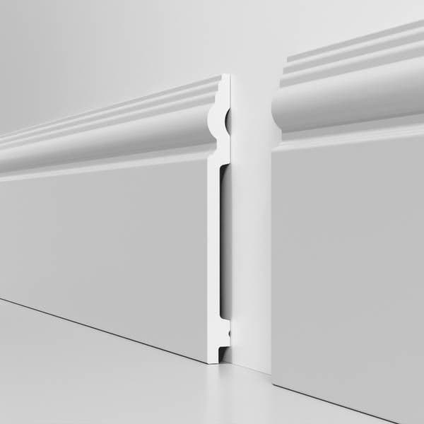 Battiscopa RESISTO in polimeri extracompatti mod. SFORZESCO Bianco mis. 170x15mm (prezzo al metro) - 4
