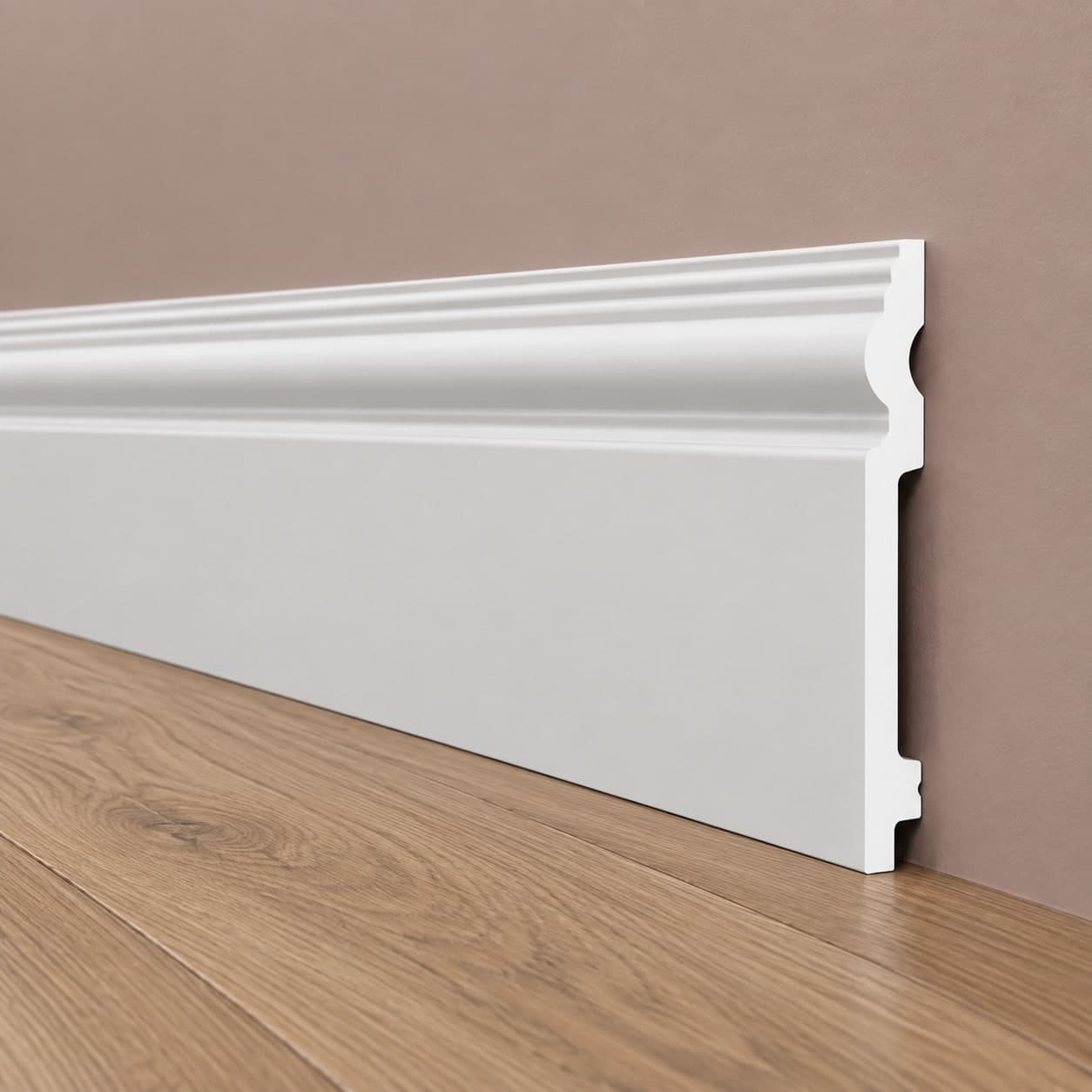 pacco da 100ML di Battiscopa RESISTO in polimeri extracompatti mod. SFORZESCO Bianco mis. 170x15mm - 3