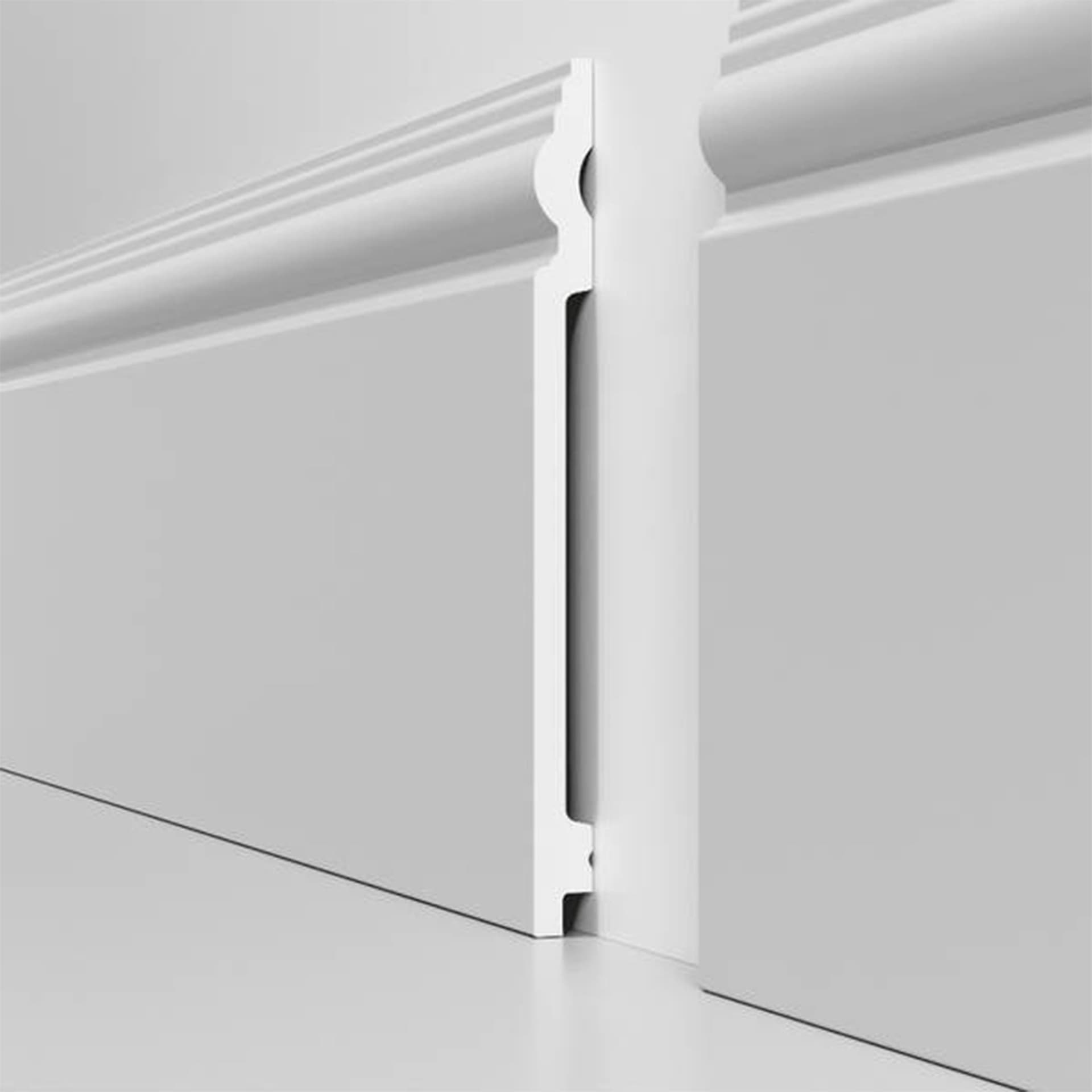 Battiscopa RESISTO in polimeri extracompatti mod. SFORZESCO Bianco mis. 200x15mm (prezzo al metro) - 4