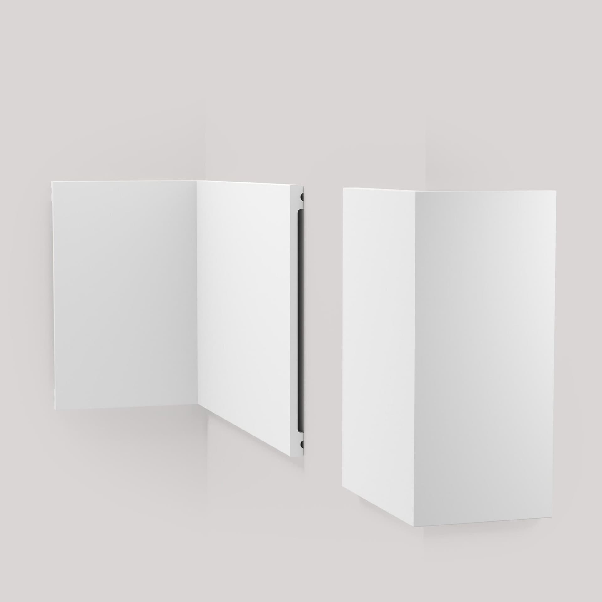 Battiscopa SQUADRATO BIANCO Passacavo 250x13mm in POLIMERI - Polistrutturato (prezzo al metro) - 3