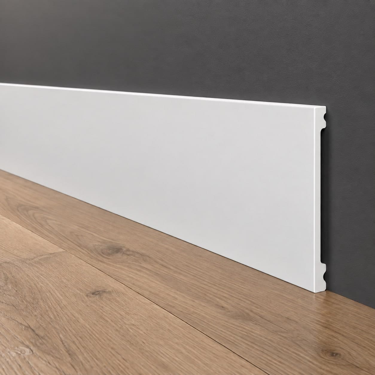 Battiscopa SQUADRATO BIANCO Passacavo 250x13mm in POLIMERI - Polistrutturato (prezzo al metro) - 4