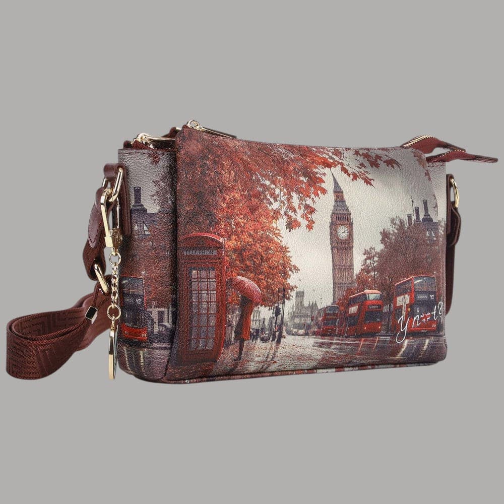 Borsa a spalla YNot Yes con stampa città e 3 scomparti - 2