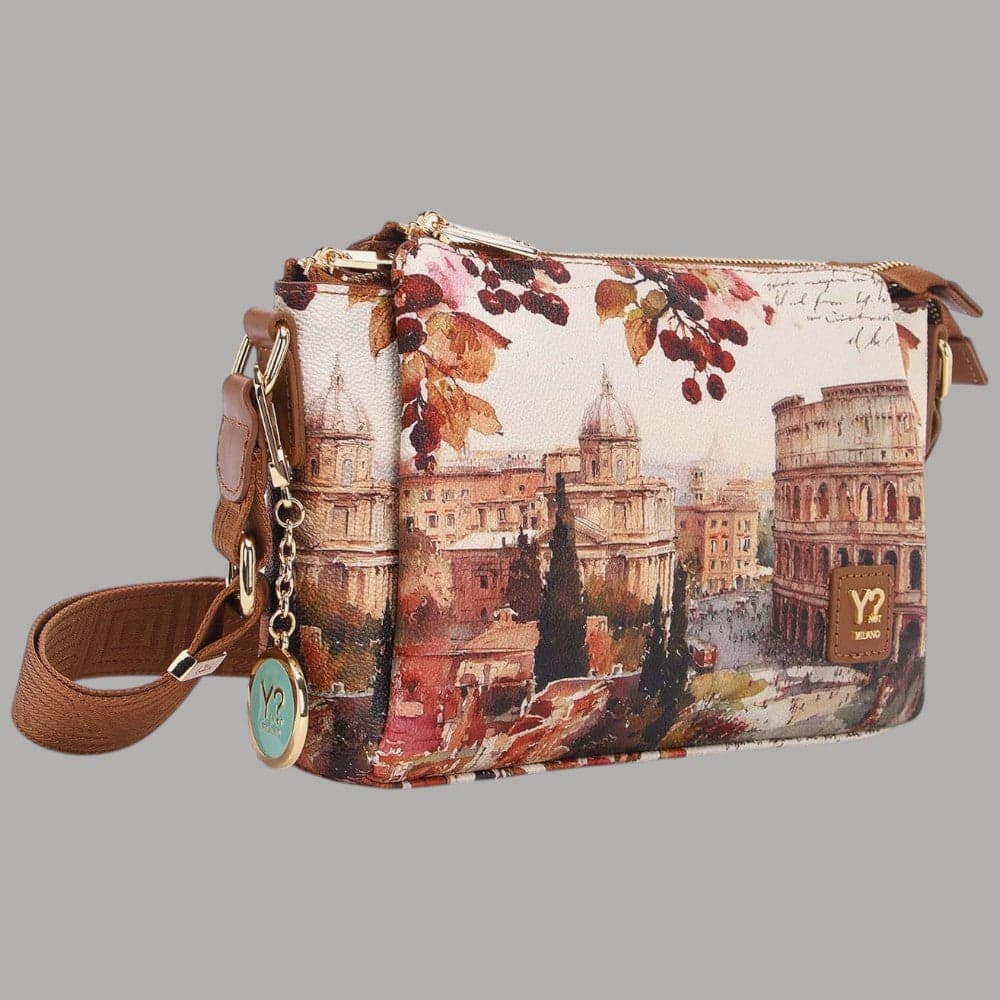 Borsa a spalla YNot Yes con stampa città e 3 scomparti - 14
