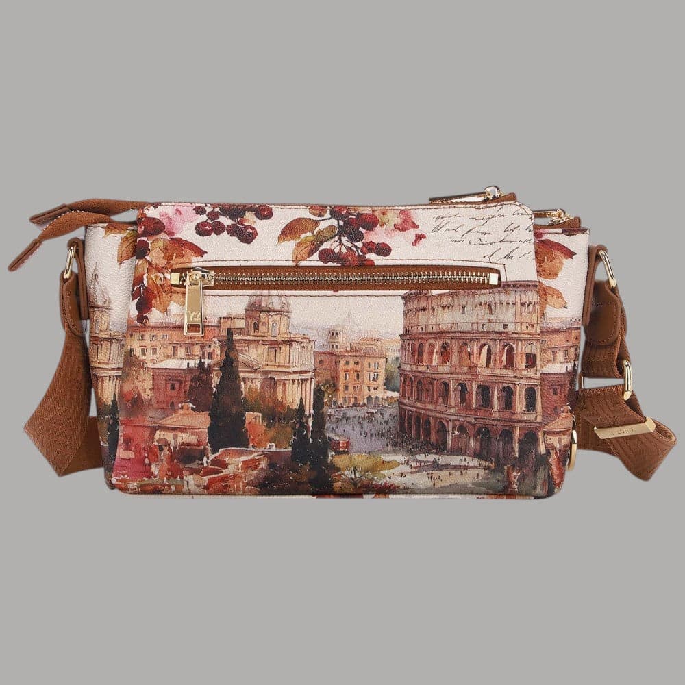 Borsa a spalla YNot Yes con stampa città e 3 scomparti - 15