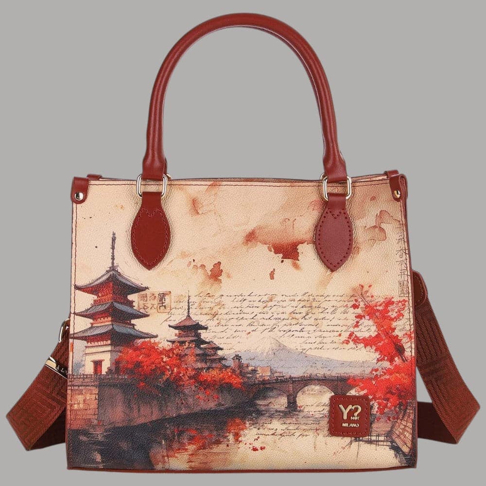 Borsa tote YNot Yes Bag small con stampa città e manici e tracolla - 15