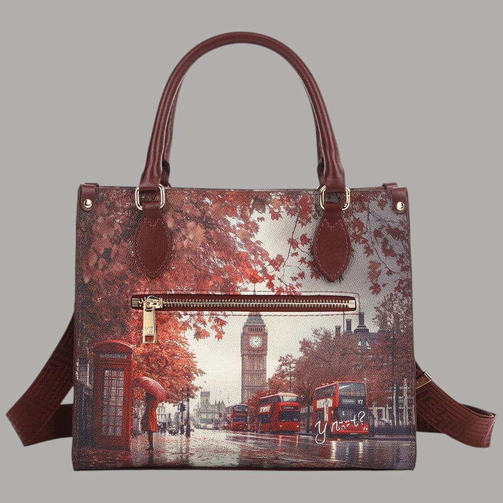 Borsa tote YNot Yes Bag small con stampa città e manici e tracolla - 3